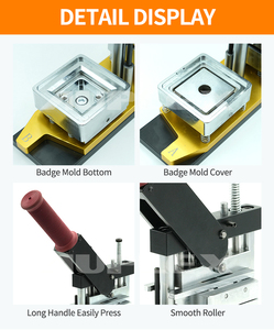 Auplex Cool Square Metal Magnet Crafter Gizmo 50mm 63,5mm 80x53mm Jolly Manual Emblem Press Máquina para hacer botones de artilugios - Product Image 5