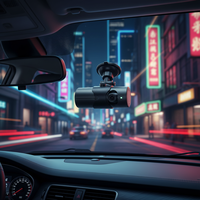 Caméra de tableau de bord de véhicule mini HD 720P avec GPS, vision nocturne, double objectif, enregistrement avant/arrière à 360°, écran LCD, capteur G, écran tactile