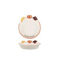 Bol en porcelaine à motifs dessinés à la main sous glaçure, vaisselle à pain, tasse à café en relief avec soucoupe et assiette, compatible micro-ondes