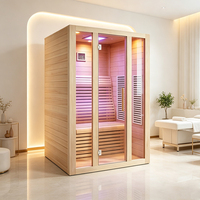 Salle de sauna personnalisée de luxe pour villa, hôtel, spa, cabine de sauna infrarouge en bois haut de gamme avec design moderne, fabricant OEM