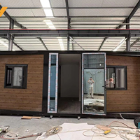 Maison conteneur extensible à toit plat de 20 pieds, maison préfabriquée modulaire et portable pour habitation