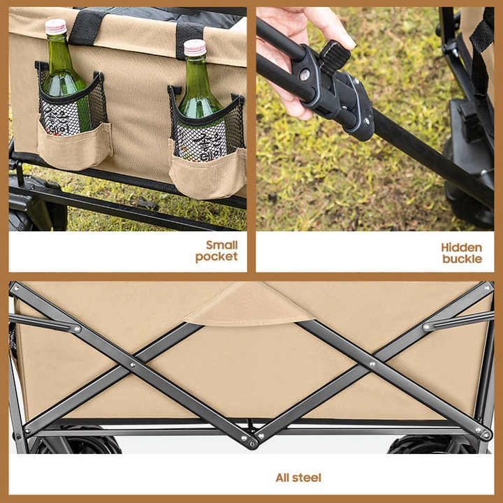 Marbueno Folding Multi-Purpose Trolley Steel 200 KG Black Garden, Beach, Camping 86X50X59 cm