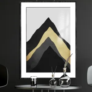 Modern Art Gold And Black Mountain Cardboard Painting Custom Painting Living Room Decoration Artwork Painting