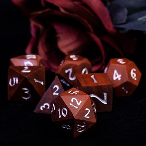 Cho udixi biểu tượng tùy biến RPG ngục tối và con rồng bằng gỗ xúc xắc trò chơi thiết lập Chất lượng cao đa diện gỗ đóng gói trong hộp kim loại - Product Image 4