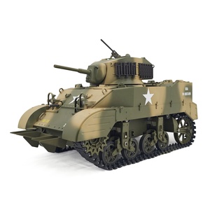 COOLBANK Modelo Nuevo Tanque RC a Escala 1/16 M5A1 Stuart Tanque Ligero con Acabado del Ejército Estadounidense 2.4Ghz Modelo Militar Inteligente Regalos para Aficionados a <span class=keywords><strong>la</strong></span> Modelismo DIY - Product Image 1