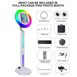 Photomaton portable pour iPad, installation facile, lumière RGB réglable, support rotatif à 180 degrés, machine à photomaton pour selfies - Product Image 5