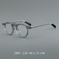 Lunettes de vue unisexes à monture ronde en acétate, avec verres optiques en plastique transparent pour adultes