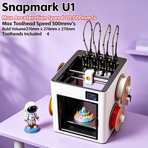 Stampante 3D Snapmaker U1 a 4 Testine, Velocità Elevata 500mm/s, Sbloccata Internazionalmente, Controllo WiFi da Telefono e <span class=keywords><strong>Computer</strong></span>, Offerta Speciale, Spedizione Veloce - Product Image 1