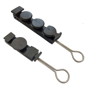 Pince de suspension sans outil de type S pour câble à fibre optique, avec boucle anti-chute et cale de maintien de fil pour câble de branchement autoportant extérieur - Product Image 1