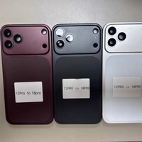 Cache-batterie arrière pour iPhone X/XR/11/XS Max/12Pro/13Pro/14Pro/15Pro, amélioration vers 18 Pro Max, design à bande, dos modifié