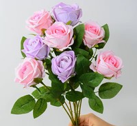 Rose artificielle en soie floquée à tige unique de la marque Whh, pour mariage, Saint-Valentin, décoration intérieure, fleurs de remise de diplôme, modèle Whh-92