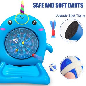 Jeu de fléchettes gonflable licorne pour piscine - Formes et zones de points personnalisables, matériau PVC sûr pour enfants et adultes - Product Image 3