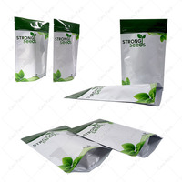 Sachets debout personnalisables en mylar brillant avec fermeture à glissière refermable en plastique compostable pour animaux de compagnie aliments en conserve avec logo