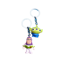 Porte-clés Coolter Mignon Créatif Dessin Animé Anime Buzz Toy Story Monstre Ours Fraise en PVC avec Base Métallique et Impression Numérique