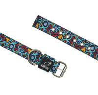 Collier pour chien personnalisé Graffiti, rubans en nylon, boucle en métal de luxe, logo imprimé en couleur, artisanat de haute qualité Lunong