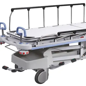 병원 의료 응급 이송 들것 침대 내구성 금속으로 만든 코너 범퍼가있는 유압 환자 이송