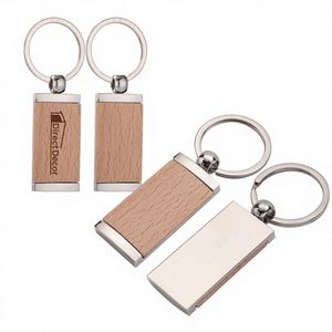 Porte-clés en bois promotionnels avec impression UV et gravure laser, porte-clés souvenir, cadeaux promotionnels, anneaux porte-clés - Product Image 2