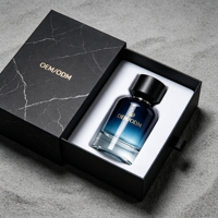 Flacons de parfum uniques en verre à base épaisse avec logo personnalisé, 30ml 50ml 100ml, flacon cylindrique vide pour emballage de parfum avec boîte cadeau