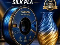 Filament PLA KOSEN bicolore 1,75 mm, dégradé rose-bleu et bleu-or pour imprimante 3D Bambu Lab, 1 kg