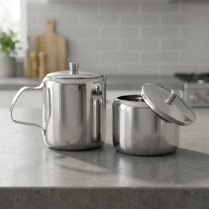 Best Quality MIINOX Stainless Steel <b>Cookware</b> <b>Sets</b> Eco-Friendly /CE Certified Milk and Sugar Pots with Lids Direct From India - Product Image 2