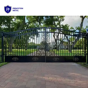 Design de portão principal de alumínio para casa, escola e hotel