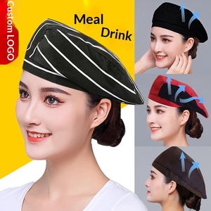 Casquette de Chef Rayée en Sergé pour Hôtel, Restaurant Western, Serveur, Béret de <span class=keywords><strong>Pirate</strong></span>, Casquette de Travail Unisexe au Design Moderne - Product Image 5