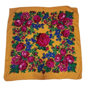 Écharpe traditionnelle pour femmes de 110*110 CM, châle enveloppant, franges, écharpe pour le cou et la tête, écharpe rétro, poncho floral imprimé - Product Image 3