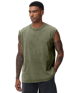 Custom Cotton Acid Wash Tees Muscle Workout Running Tank <b>Tops</b> Sleeveless Shirts for Men Tank <b>Tops</b> - Product Image 5