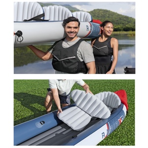 Kayak gonflable double à fond brossé pour la compétition, canoë pliable, kayaks de rafting, planche à pagaie récréative, pêche - Product Image 4