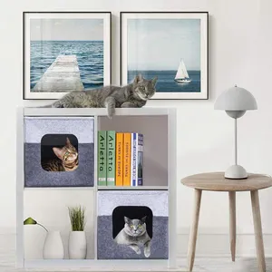 Upin Quadrate 4Mm Dik Vilt Slapen Kat Grot Opvouwbare Cat Huizen Voor Indoor Kat