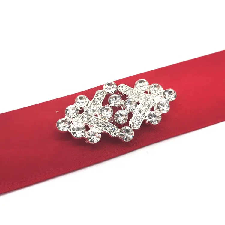 Op Maat Gemaakte Kristal Strass Metalen Gespen Paar Ringen Voor Kleding Voorsluiting Voor Tassen Schoenen Riemen Bruiloft