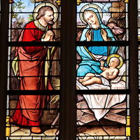Panel de Vidrio Artístico Laminado Ecológico con Figura Religiosa Personalizada, para Dormitorio, Comedor o Baño, Duradero