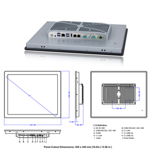 Ngành công nghiệp lớp 19 inch SXGA LCD cảm ứng điện trở Màn hình IP65 máy tính công nghiệp - Product Image 4