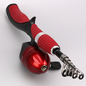 Usine <span class=keywords><strong>pas</strong></span> <span class=keywords><strong>cher</strong></span> 1.2m 1.4m coulée canne à pêche télescopique et moulinet de spinning combo ensemble d'engins pour enfants débutants - Product Image 4