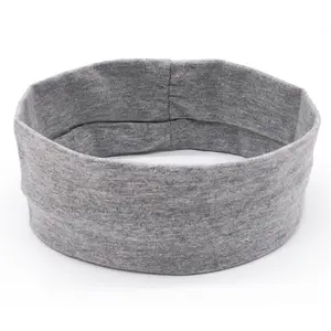 Stretch Cotton Headband Plain Color Wide Elastic Yoga Headbands For Men and Women