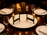 Candélabre pliable à 4 bras en métal noir et or, porte-bougie conique, petit volume d'emballage, décoration de centre de table pour mariage, maison, fête