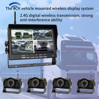 Caméra de recul sans fil HD 1080P 2.4G à vision nocturne Moniteur IPS 7 'Fonction GPS Aide à la marche arrière de 1 an pour camions, autobus et camping-cars