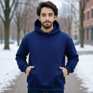 Sweat-shirt à capuche personnalisé pour homme, en molleton de coton mélangé, unisexe, coupe classique, design de logo personnalisé, service OEM - Product Image 2