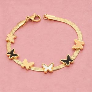 Nouveau Collier, Boucles d'oreilles et Bracelet Papillon en Acier Inoxydable Noir et Blanc à Chaîne Plate – Bijoux Tendance - Product Image 6