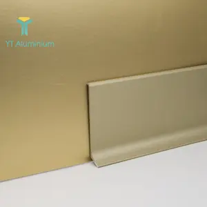 Алюминиевая Коммерческая Базовая отделка Foshan под заказ, 80 мм, золотая, латунь, металл, черная стенка, плинтус, профили