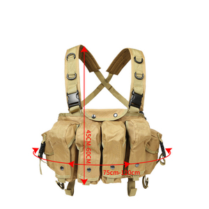 Gilet tactique en nylon pour l'extérieur, design camouflage à libération rapide, réglable avec pochette amovible, sac de poitrine - Product Image 5