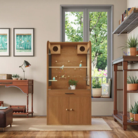 Cage à oiseaux en bois de luxe, grande volière en verre pour perroquets avec nichoir pour pigeons, cage de reproduction pour oiseaux d'hôtel et accessoires