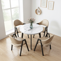 Ensemble de table et de chaises de salle à manger en faux marbre moderne, mobilier commercial adapté aux salons