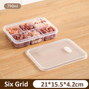 Transparent 2/3/4/6 Grids <b>Storage</b> <b>Box</b> Refrigerator Large Capacity Container <b>Storage</b> <b>Box</b> Frozen Meat Compartment Food <b>Kitchen</b> - Product Image 6