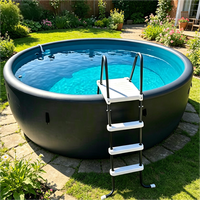 Großer Drop-Stitch-Aufstellpool Komplettset mit Poolzubehör für den Garten