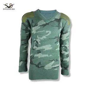 Fashionable Winter Wool Hiking Warm Pullover V-Neck Tactical Sweater