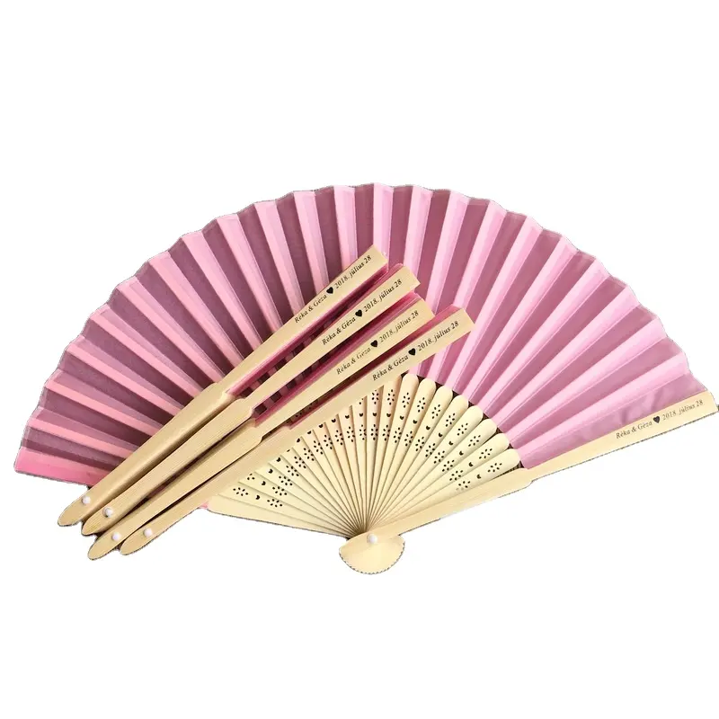 Ywbeyond Personalized Silk Hand Fan Wedding Favors Fold Fan Vintage Customized Fan for Wedding Gift for guest