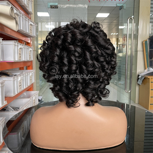 Parrucche di <span class=keywords><strong>Capelli</strong></span> Umani Ricci e Voluminosi <span class=keywords><strong>con</strong></span> <span class=keywords><strong>Frangia</strong></span>, Colore Marrone, <span class=keywords><strong>Capelli</strong></span> Remy, Ricci Fumi, Bob Corto, Ricci a Uovo, Parrucche Realizzate a Macchina per Donne - Product Image 6