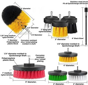 38pcs Eco-Friendly PP Multi-Purpose Cleaning Brushes Power Scrubber Buffing Pads Set Extension <b>Rod</b> Attachment for Household Car - Product Image 5