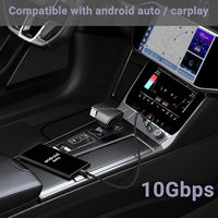 Câble de charge rapide USB-C vers USB-C 2-en-1 240W 5A 20Gbps Type C 3.1 Gen Nylon CarPlay pour iPhone 16/15 Pro Max